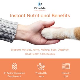Petralyte Cat Hydration Electrolyte and Cat Joint Supplement | Glucosamine, Chondroitin & MSM for Immunity and Mobility with L-Glutamine, Taurine, Lysine & Prebiotics | Tuna & Salmon | 8 Packets