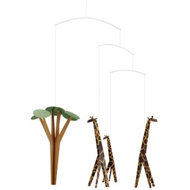 Giraffes On The Savannah Hanging Nursery Mobile - 24 Inches - Handmade in Denmark by Flensted