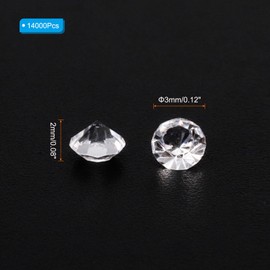 PATIKIL 14000Pcs Wedding Table Scatter Confetti Crystals 3mm Acrylic Diamonds Vase Fillers Gems for Table Centerpiece Decorations Bridal Shower Party, Clear