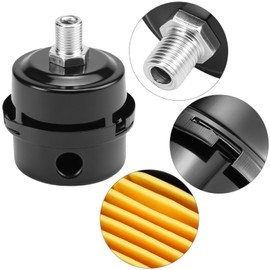 QWORK® Compressor Silencer Filter, Metal Air Compressor Air Filter, 1/4 Inch PT 12 mm, Pack of 2