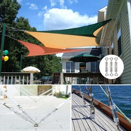 Pack of 4 Rope Tensioners Stainless Steel M8 Turnbuckle Wire Tensioner Stainless Steel 304 Adjustable Turnbuckle Eyes and Eyes for Rope Tensioner Hooks