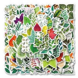122Pcs Leaf Stickers Pack, Aesthetic Vinyl Waterproof Sticker Decals for Water Bottle,Laptop,Phone,Skateboard,Scrapbooking,Bumper for Kids Teens Adults for Party Supply Decor Favor……