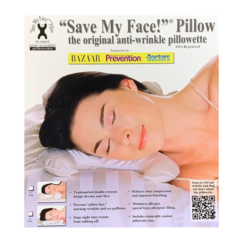 Save My Face!" La Petite Pillow (Grey (Silk), Silk)