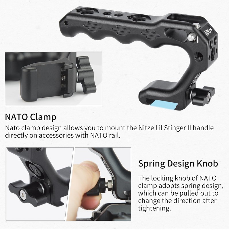 Nitze Top Handle with NATO Clamp, Built-in Anti-off Cold Shoe