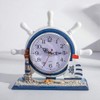 SWHONG Nautical Ship Wheel Rudder Clock Retro Shabby Chic Beach