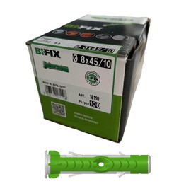 8 x 45mm (100pcs) BI-FIX Universal Expansion Wall Plug Bi-Component Nylon Powerful Plug with Intelligent 2-Component Technology for Fastenings in Concrete, Bricks, Stone, Gypsum Plasterboard