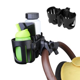 Universal Stroller Cup Holder with Phone Holder, 360° Rotatable Drink Holder for Stroller, Wheelchair, Walker, Scooter Gifts for Family Member