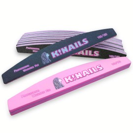 K!NAILS Professionelle Nagelfeilen 100 180 – Waschbares Nagelset 10-teilig mit Puffer 100/180 Polieren von Nagelfeilen – Semipermanente Gel-Entfernungsfeilen und Nagelrekonstruktion