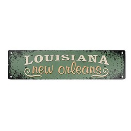 Mvgges Funny Novelty Tin Sign New Orleans Louisiana Sign Rustic Retro Wall Sign 16x4 Inch