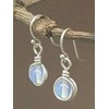 Sterling Silver Opalite Iridescent Glass Dangle Drop Earrings