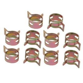 sourcing map Pack of 10 12 mm Bronze Spring Hose Clamp Spring Band Clamp DE
