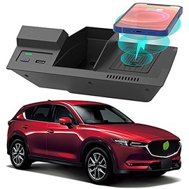 Cargador inalámbrico para coche (compatible con Mazda CX5, 2017-2021, panel de la consola central, 10 W, Qi Soporte de teléfono de carga rápida para  