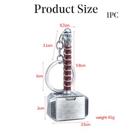 Keychain Keyring Hammer Merchandise Bottle Opener Keychain Creative 3D Bottle Opener for Home Bar Party BBQ - Brown