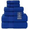 COZYART Royal Blue Bath Towels Set 6 Piece, 2 Bath