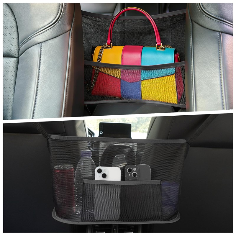 Car Storage Bag, Auto Net Pocket Handbag Net Holder, Backseat