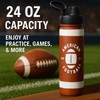 Insulated Stainless Steel Sports Water Bottle with Straw, Football Water