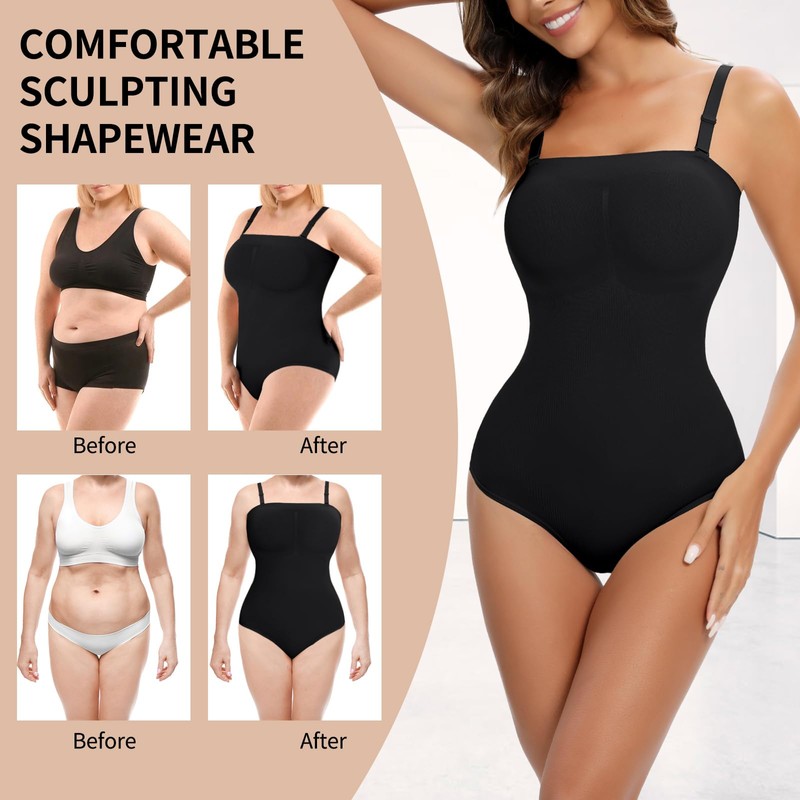Lenashape - Body sin tirantes para mujer, diseño triangular con