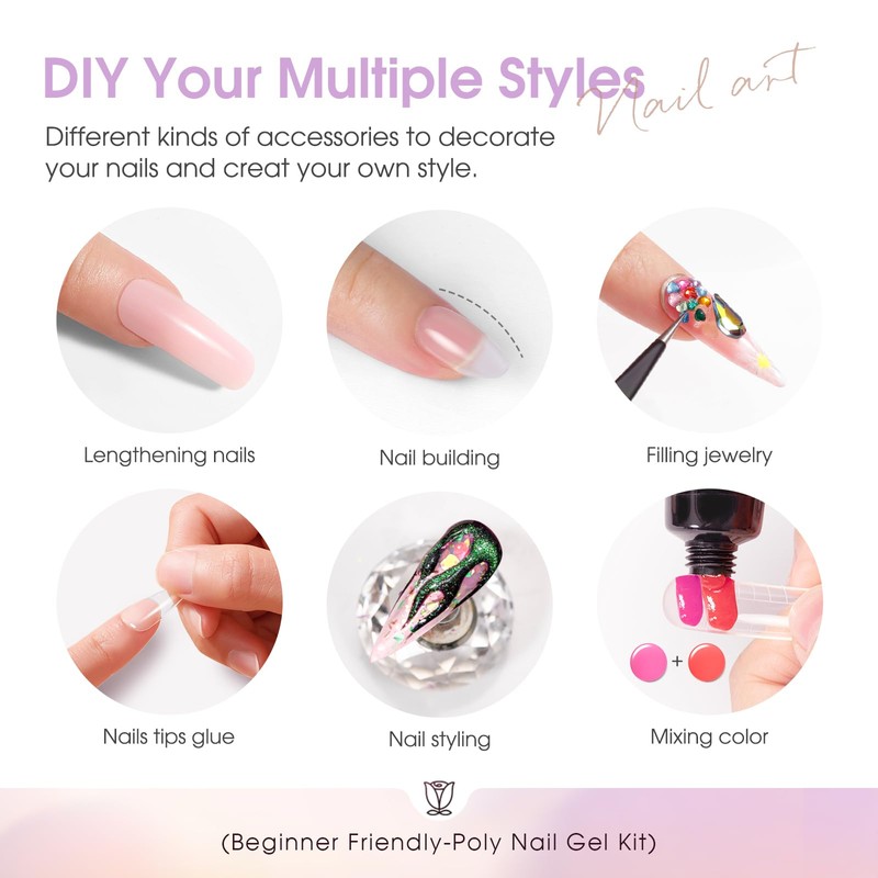 ROSALIND Poly Nail Gel Kit -38 Classic Colors +72 Nail