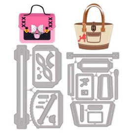 INFUNLY 2 Styles 3D Handbag Die Cuts for Card Making Schoolbag Cutting Dies Backpack Metal Die Cuts Purse Cutting Dies Stencils for DIY Scrapbooking Album Decorative Embossing Paper Craft