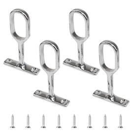 INCREWAY Closet Rod Support, 4Pcs Zinc Alloy Oval Hollow Wardrobe Rail Rod End Bracket with Thickened Base for Cabinet Wardrobe in Bedroom Bathroom