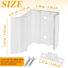 LhyBtm 4 Pack RV Sliding Mirror Door Latch Universal Mirror Closet Door Latch Universal Sliding Mirror Door Catch Replacement for RV Camper Motorhome RV Sliding Mirrored Door Travel, Camp and Trip