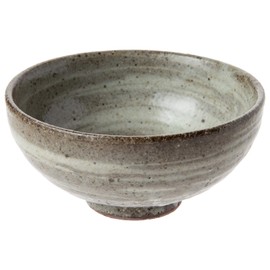 Shigaraki Ware MR-3-3491 Hechimon Rice Bowl, Small, Ash Brush, 4.5 inches (11.5 cm)