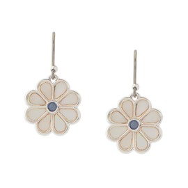 Lucky Brand Women's Inlay Daisy Stone Drop, Silver, Unsized