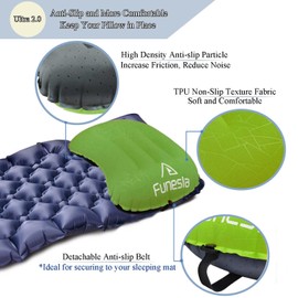 Funesla Camping Pillow, Compact Non-Slip Inflatable Travel Pillow, Small Inflatable Pillow for Camping, Backpacking, Beach, Fishing, Inflatable Pillow for Adults