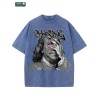 US Stock 100% Cotton Men's Washed T Shirt American Casual