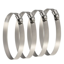 TUPARKA TUPARKA 4 Pack Large Size Metal Hose Clips 91-114 mm Adjustable Ducting Clamps for Securing Hoses and Pipes Tube