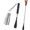 Ralleyfun Shoe Horn Long Handle Retractable Telescopic Metal Shoehorn Foldable