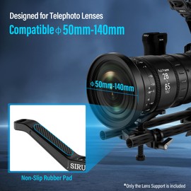 SIRUI Camera Lens Support, Universal 15mm Rail Telephoto Long Lens Support Bracket with Vertical and Horizontal Adjustment, 3 Extension Rods Lens Holder for DSLR Camera Shoulder Rig, AM-LB35