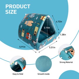 2Pcs Guinea Pig Corner Hideout, Bunny Hideaway, Hedgehog House, Rabbit Hides Accessories (Blue)