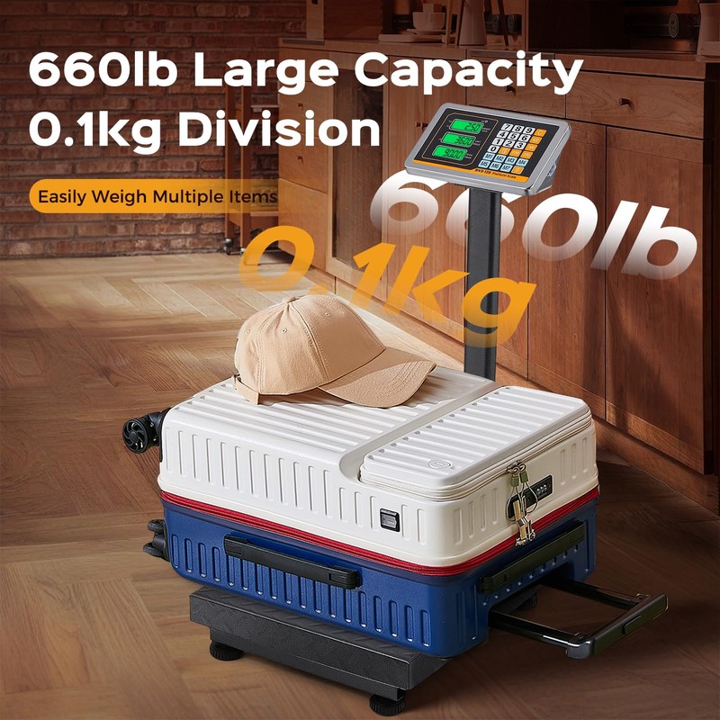 Bonvoisin Digital Platform Scale 660LBs Heavy Duty Floor Scale KG/LB