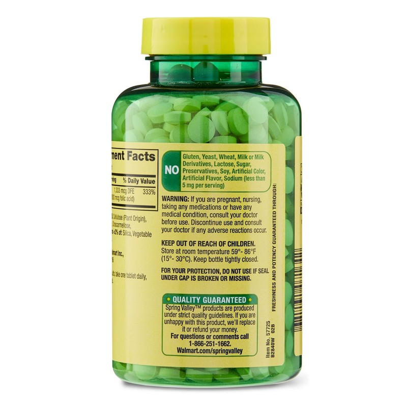 Spring Valley Folate Dietary Supplement, 1,333 mcg, 400 Count -