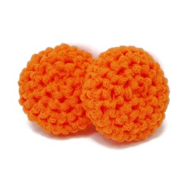 Orange Reusable Crochet Dish Scrubbies Set of 2, Zero Waste Kitchen