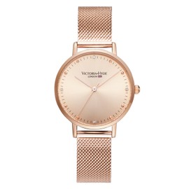 VICTORIA HYDE Fashion Rose Gold Women Watches Analog Quartz Replaceable Stainless Steel Mesh Band