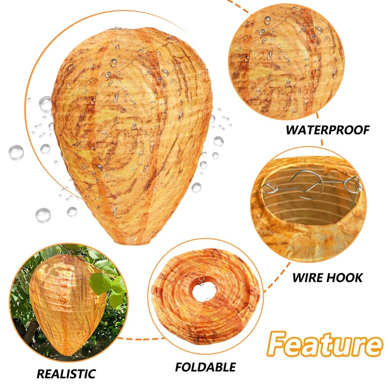 WUIIOE 3 Pack Waterproof Wasp Nest (8x11inch)