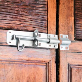 Infinity Decor Zinc 6” 150mm Iron Brenton Padlock Bolt Door Latch - Heavy Duty Security Privacy Lockable Bolt - for Garden Shed Gate and Wooden Gates