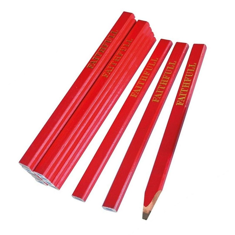 Faithfull FAICPRKIT Carpenters Pencil Kit Red - Medium (Pack of