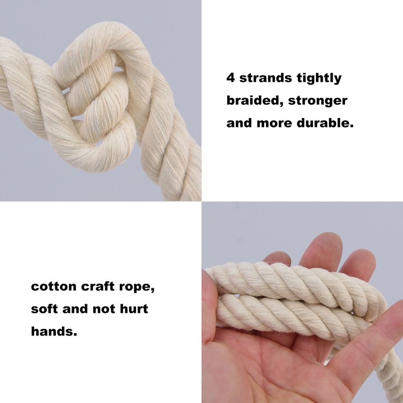 Natural Cotton Rope (3/4 in x 100 ft) Soft White