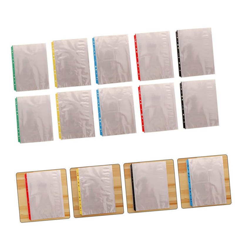Operitacx 100pcs Sheet Data Protection Film Page Protector Colored Binder