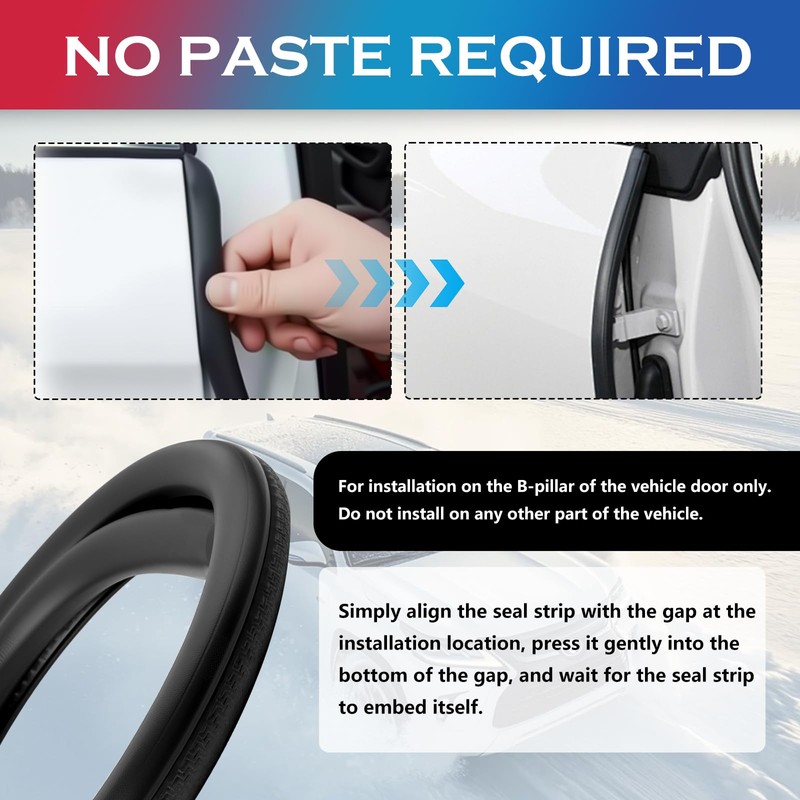2PCS 2.62Ft Adjustable Automotive Weather Stripping Door Seal,Open-end Car Door