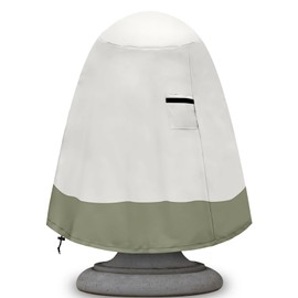 Fountain Cover（48"x68"） 600D Oxford Cloth Garden Fountain Statue Protective Cover, Fountain Protector with Drawstring Weather Resistant for Winter Outdoor Patio Fountain (48"x68"- khaki)