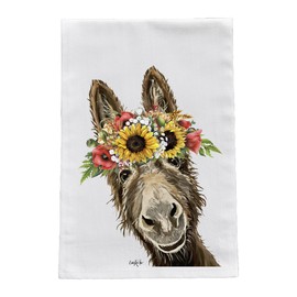 Donkey Gifts for Mom - Donkey Tea Towel - Sunflower Donkey Flour Sack Towel - Sunflower Kitchen Decor