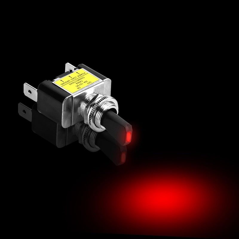 Podazz 12V Blue LED Illuminated Toggle Switch 30A 12V 3