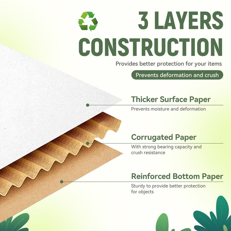 9"x6"x2" Shipping Boxes Set of 2, White Corrugated Cardboard Box