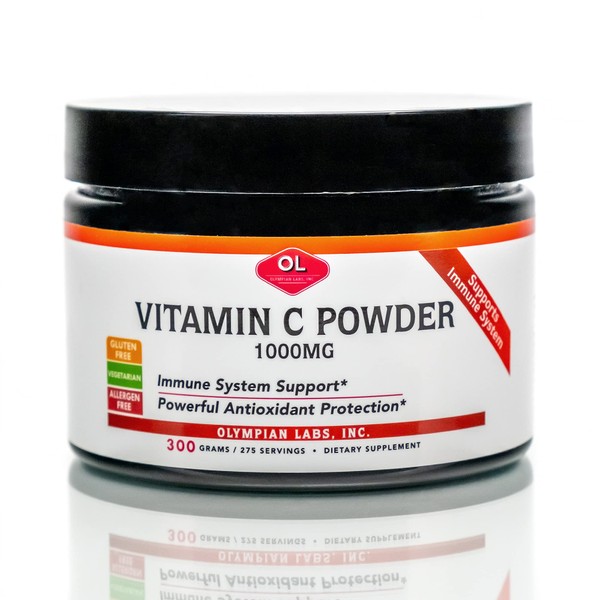 Olympian Labs Concentrated Vitamin C Powder, 1000mg 275 Servings, Immune System Support, Natural Antihistamine, Powerful Antioxidant