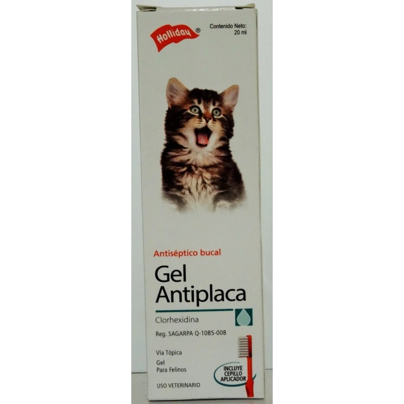 Holliday Gel Antiplaca Perros Y Gatos 20ml Con Cepillo Bucal
