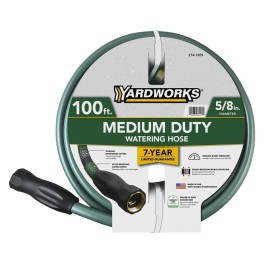 Yardworks 5/8"x100' Lightweight 300 PSI Medium Duty Vinyl Garden Hose Brass Couplings